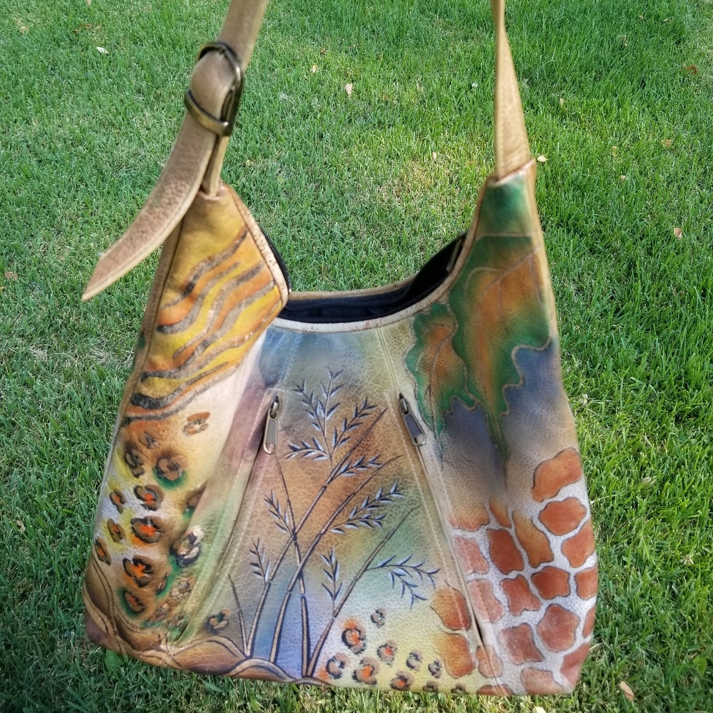 ANUSCHKA Hand painted handbag purse